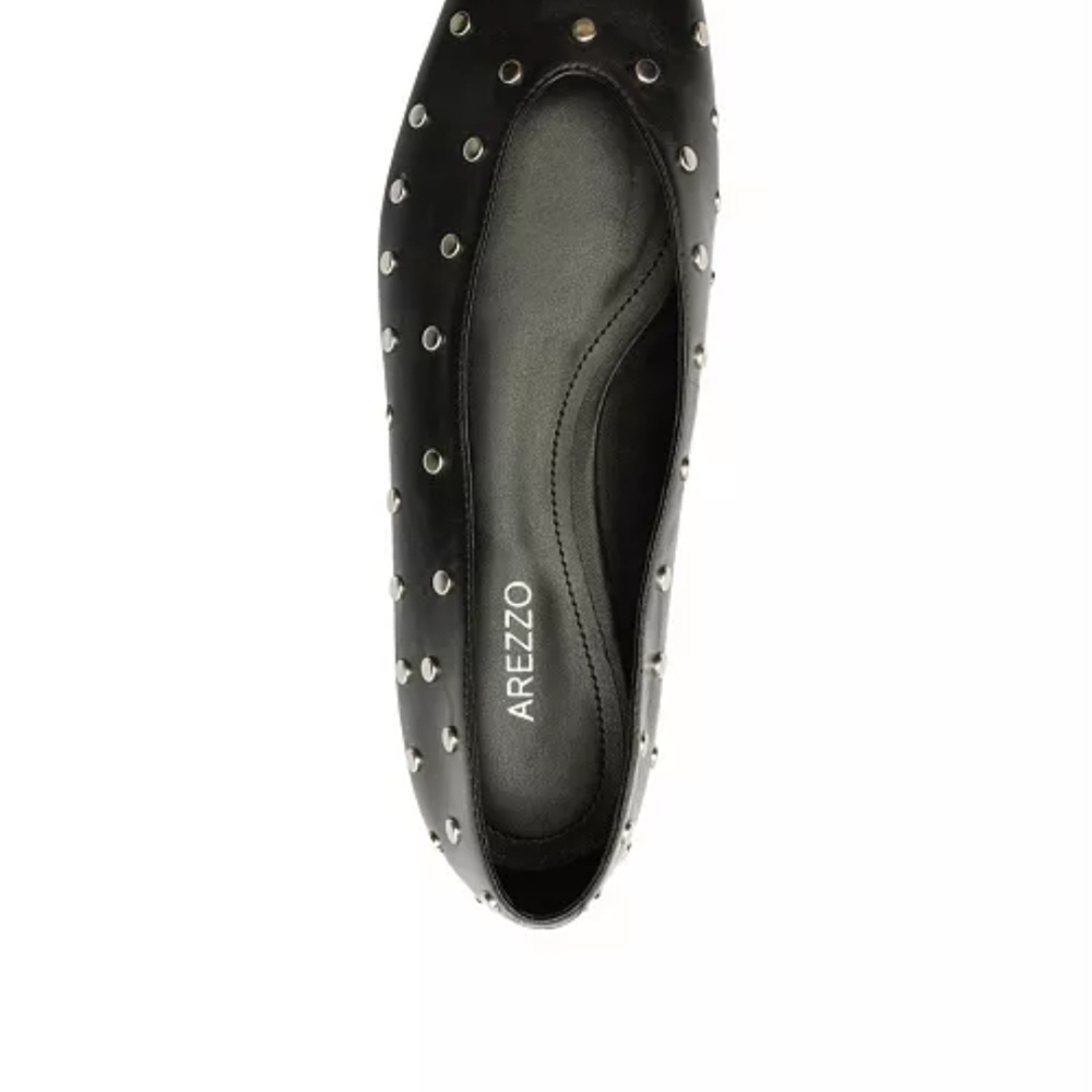 Chic Black Studded Loafers - Picture 4 of 5